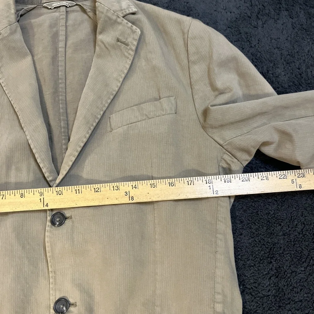 Banana Republic Blazer Men's 40R Tan Linen cotton blend single breasted 2007